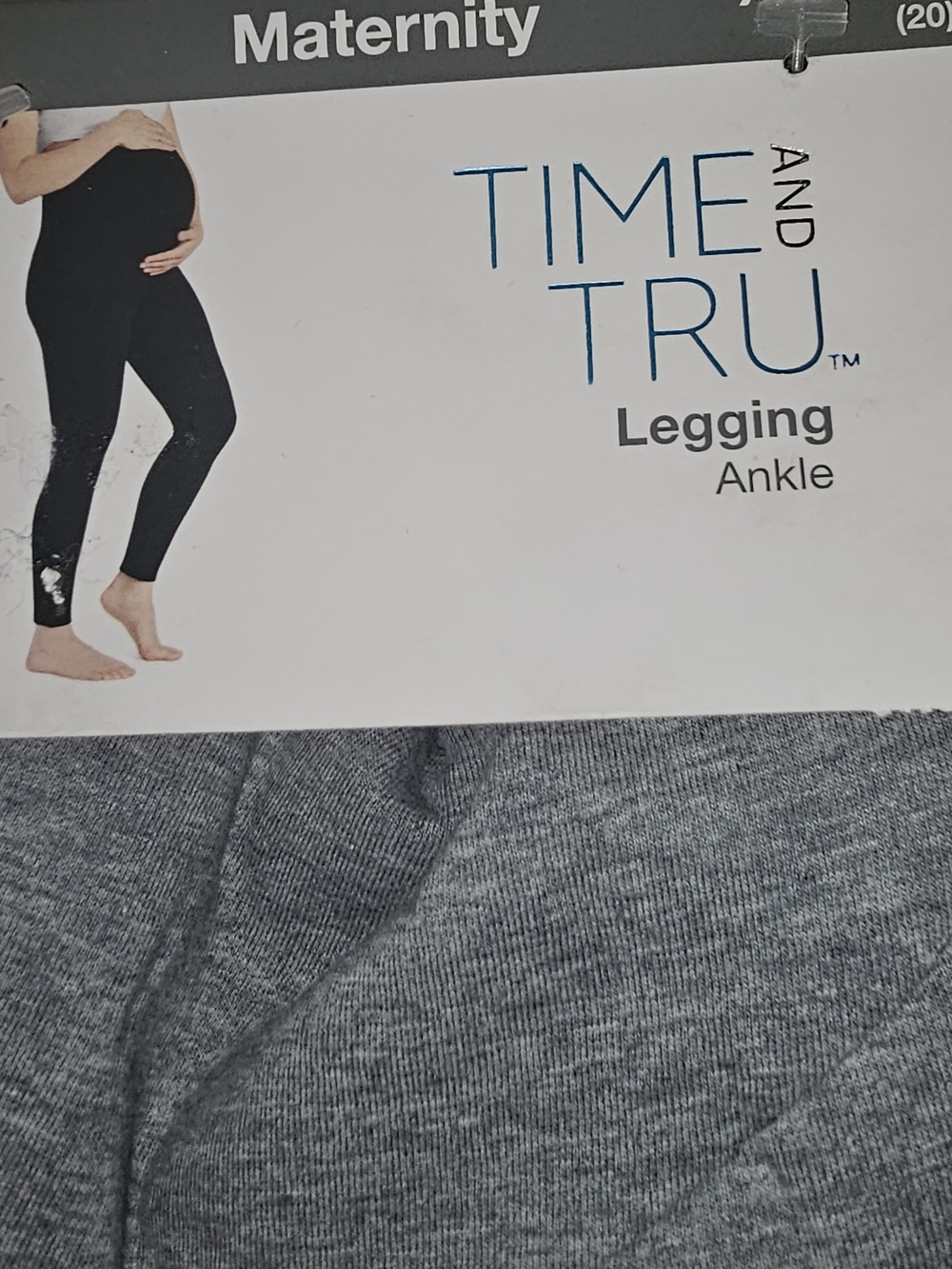 Time and Tru White and Teal Logo Ankle Legging Tag